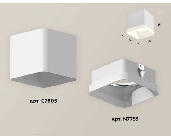 Комплект потолочного светильника Ambrella light Techno Spot XC (C7805, N7755) XS7805040, изображение 2