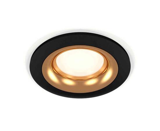 Комплект встраиваемого светильника Ambrella light Techno Spot XC7622005 SBK/PYG черный песок/золото желтое полированное (C7622, N7014)