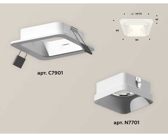 Комплект встраиваемого светильника Ambrella light Techno Spot XC (C7901, N7701) XC7901001, изображение 2