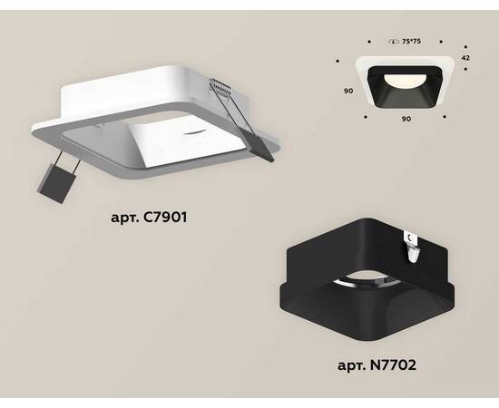 Комплект встраиваемого светильника Ambrella light Techno Spot XC (C7901, N7702) XC7901002, изображение 2