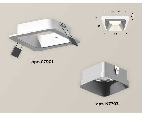 Комплект встраиваемого светильника Ambrella light Techno Spot XC (C7901, N7703) XC7901003, изображение 2