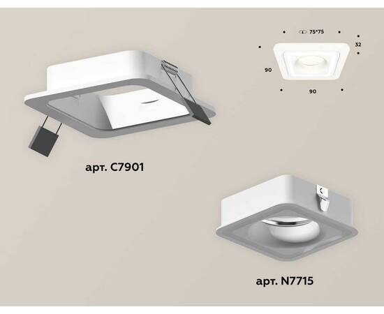 Комплект встраиваемого светильника Ambrella light Techno Spot XC (C7901, N7715) XC7901011, изображение 2