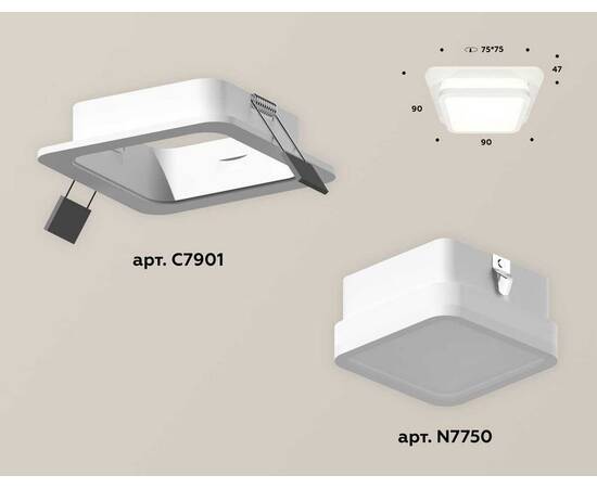Комплект встраиваемого светильника Ambrella light Techno Spot XC (C7901, N7750) XC7901012, изображение 2