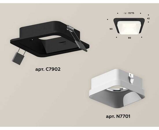 Комплект встраиваемого светильника Ambrella light Techno Spot XC (C7902, N7701) XC7902001, изображение 2