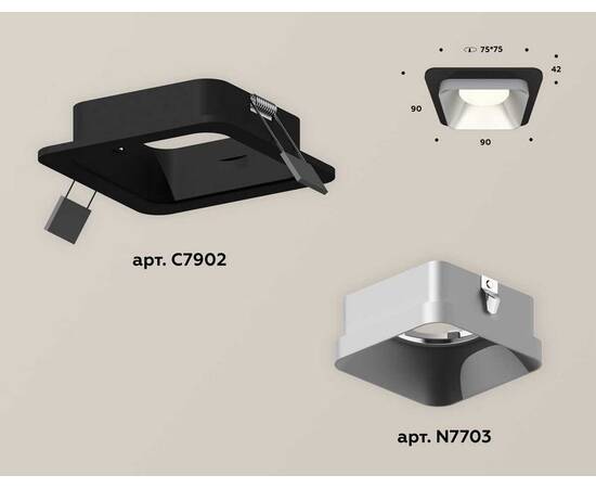 Комплект встраиваемого светильника Ambrella light Techno Spot XC (C7902, N7703) XC7902003, изображение 2