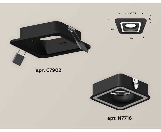 Комплект встраиваемого светильника Ambrella light Techno Spot XC (C7902, N7716) XC7902011, изображение 2