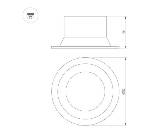 Встраиваемый светодиодный светильник Arlight MS-Breeze-Built-R82-9W Warm3000 036619, изображение 2