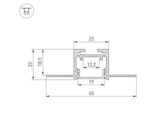 Встраиваемый профиль Arlight SL-LINIA20-FANTOM-2500 BLACK 039071, изображение 5