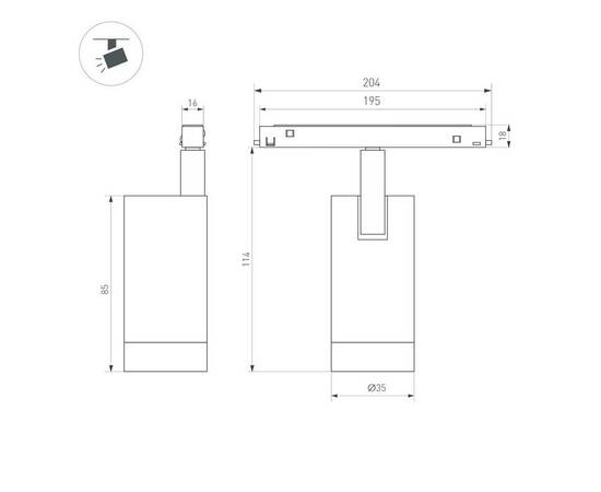 Трековый светодиодный светильник Arlight Mag-Orient-Spot-R45-12W Warm3000 040890, изображение 2