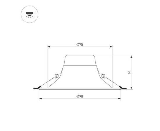 Встраиваемый светодиодный светильник Arlight MS-Blizzard-Built-R90-6W Day4000 035550, изображение 2
