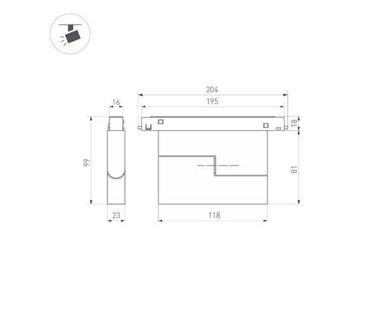 Трековый светодиодный светильник Arlight MAG-ORIENT-FLAT-FOLD-S195-6W Day4000 035852(1), изображение 2