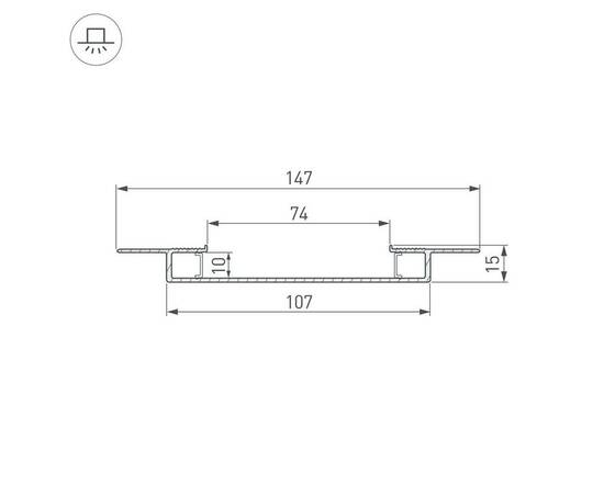 Встраиваемый профиль Arlight Fantom-W75-Dual-2000 White 039946, изображение 2