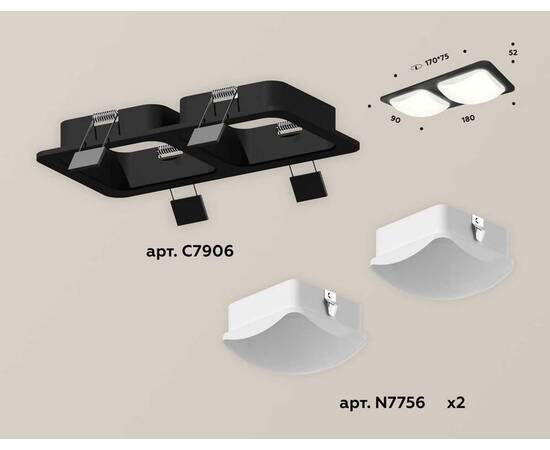Комплект встраиваемого светильника Ambrella light Techno Spot XC (C7906, N7756) XC7906014, изображение 2