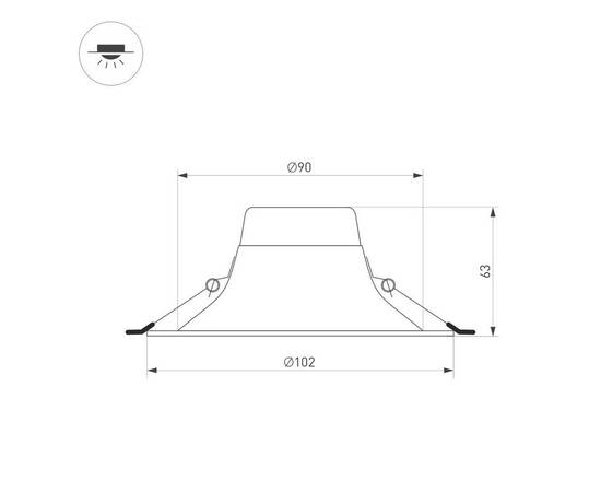Встраиваемый светодиодный светильник Arlight MS-Blizzard-Built-R102-8W Day4000 035588, изображение 2