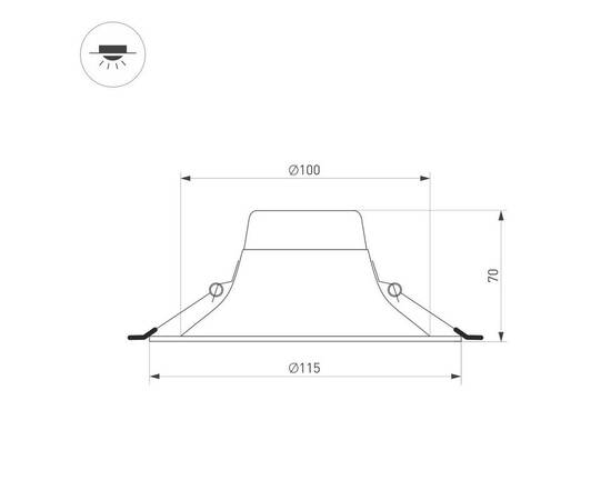 Встраиваемый светодиодный светильник Arlight MS-Blizzard-Built-R115-10W Warm3000 036577, изображение 2