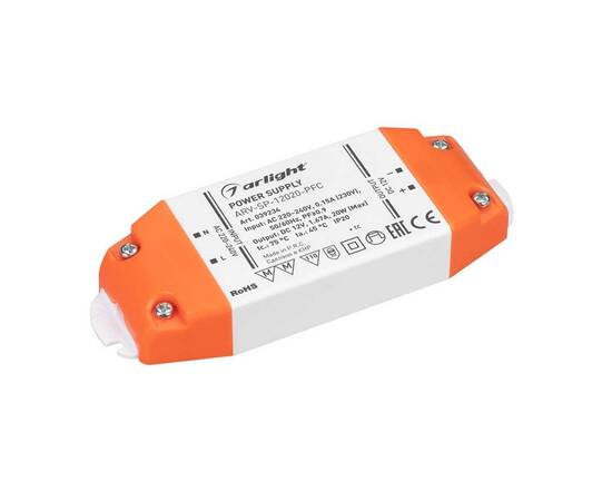 Блок питания Arlight ARV-SP-12020-PFC 12V 20W IP20 1,67A 039234