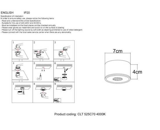 Потолочный светодиодный светильник Crystal Lux CLT 525C70 GO 4000K, изображение 2