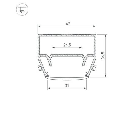 Профиль Arlight STRETCH-S-35-CEIL-CENTER-2000 GAMMA35 040699, изображение 2