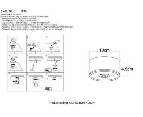 Потолочный светодиодный светильник Crystal Lux CLT 525C95 GO 4000K, изображение 2
