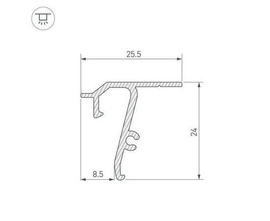Профиль Arlight Stretch-Shadow-Tech-Ceil-2000 Black 040704, изображение 2