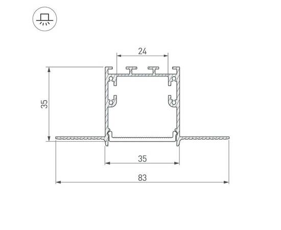 Встраиваемый профиль Arlight SL-Linia32-Fantom-3000 Anod 036225, изображение 2