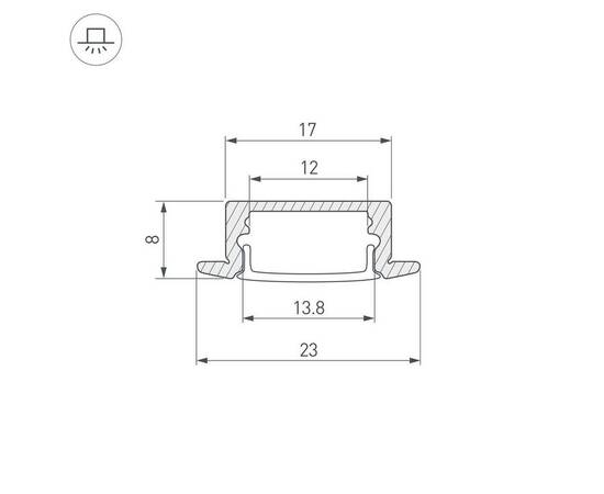 Профиль Arlight Line-2308-F-2000 Anod Gold 039989, изображение 2