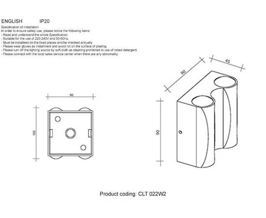 Настенный светодиодный светильник Crystal Lux CLT 022W2 WH-GO 4000K, изображение 2