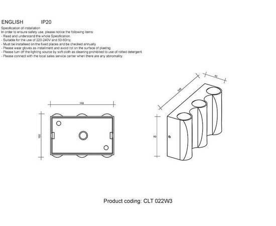 Настенный светодиодный светильник Crystal Lux CLT 022W3 BL-GO 4000K, изображение 2