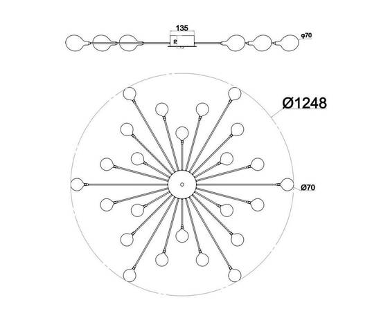 Потолочная люстра Escada STARFALL 2109/16 Copper, изображение 2