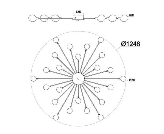 Потолочная люстра Escada STARFALL 2109/16 Chrome, изображение 2