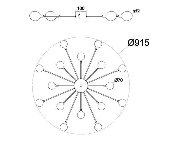 Потолочная люстра Escada STARFALL 2109/1 Copper, изображение 2