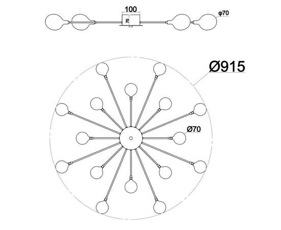 Потолочная люстра Escada STARFALL 2109/1 Chrome, изображение 2