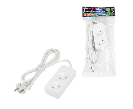 Удлинитель Uniel Ultra 2гн х 1,5м б/з S-CU2-1,5 White UL-00009975, изображение 2