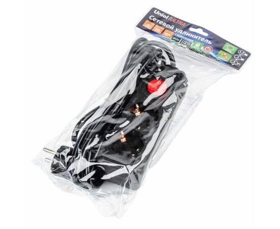 Удлинитель Uniel Ultra 2гн х 3м с/з S-GCU2-3B Black UL-00010011, изображение 3