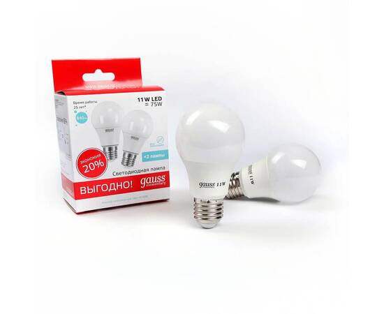 Набор светодиодных ламп  Gauss E27 11W 4100K матовая 23221P