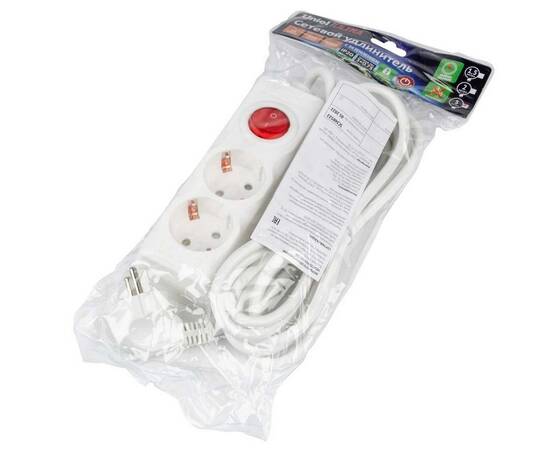 Удлинитель Uniel Ultra 2гн х 3м с/з S-GCU2-3B White UL-00010010, изображение 2