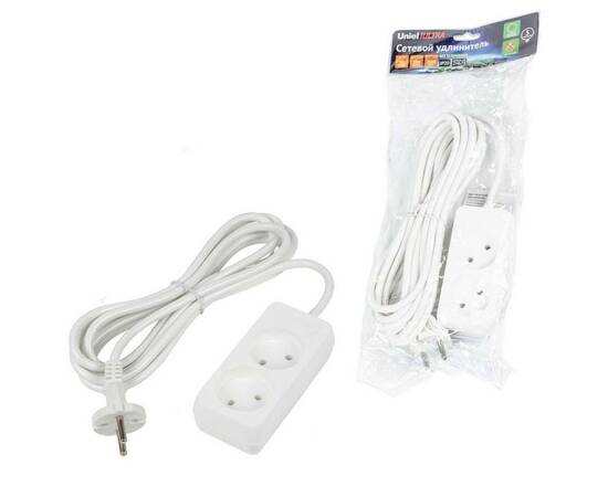Удлинитель Uniel Ultra 2гн х 5м б/з S-CU2-5 White UL-00009978, изображение 2
