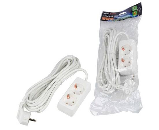 Удлинитель Uniel Ultra 2гн х 5м с/з S-GCU2-5 White UL-00009999, изображение 3