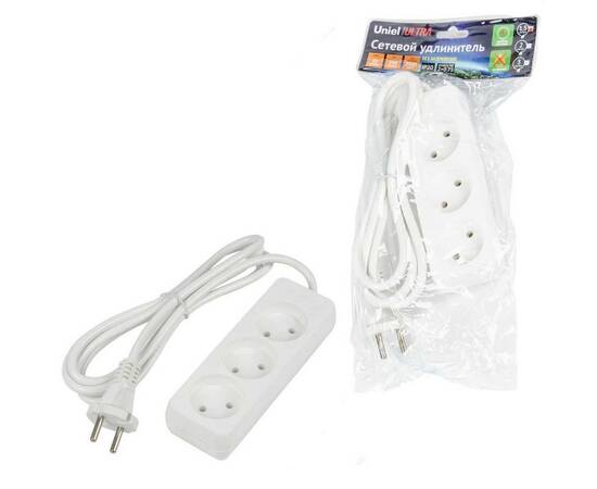 Удлинитель Uniel Ultra 3гн х 1,5м б/з S-CU3-1,5 White UL-00009979, изображение 3