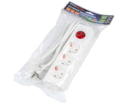 Удлинитель Uniel Ultra 3гн х 1,5м с/з S-GCU3-1,5B White UL-00010013, изображение 2