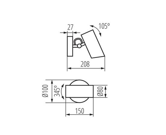 Настенно-потолочный светильник Kanlux AGZAR EL-10 B 36254, изображение 4