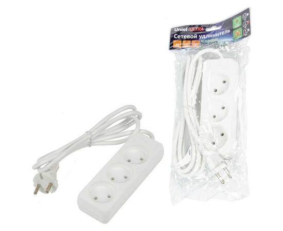 Удлинитель Uniel Ultra 3гн х 2м б/з S-CU3-2 White UL-00009981, изображение 3