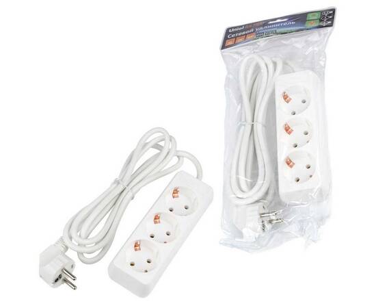 Удлинитель Uniel Ultra 3гн х 2м с/з S-GCU3-2 White UL-00010000, изображение 2