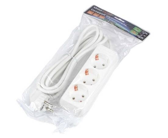 Удлинитель Uniel Ultra 3гн х 2м с/з S-GCU3-2 White UL-00010000, изображение 3