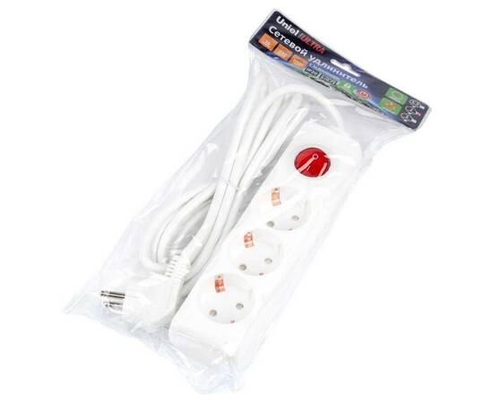 Удлинитель Uniel Ultra 3гн х 2м с/з S-GCU3-2B White UL-00010015, изображение 2