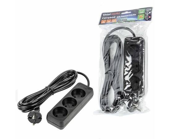Удлинитель Uniel Ultra 3гн х 3м б/з S-CU3-3 Black UL-00009983, изображение 2
