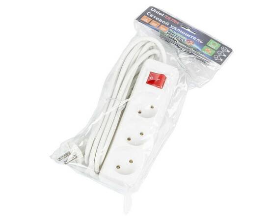 Удлинитель Uniel Ultra 3гн х 3м б/з S-CU3-3B White UL-00009995, изображение 3