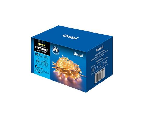 Уличная светодиодная гирлянда Uniel 220V теплый белый ULD-S1000-120/TWK Warm White IP67 UL-00003685, изображение 4