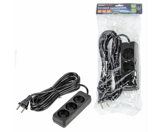 Удлинитель Uniel Ultra 3гн х 5м б/з S-CU3-5 Black UL-00009985, изображение 2