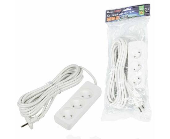 Удлинитель Uniel Ultra 3гн х 5м б/з S-CU3-5 White UL-00009984, изображение 2